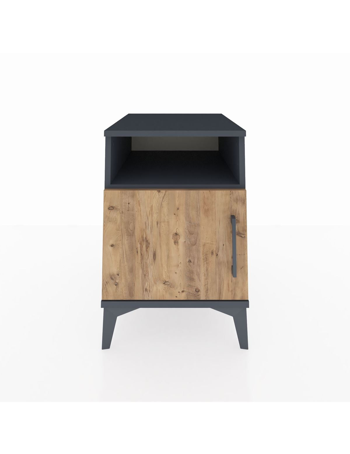 Kronos Komodin 2 Raflı Tek Kapaklı 44x59x64 Antrasit-Çam