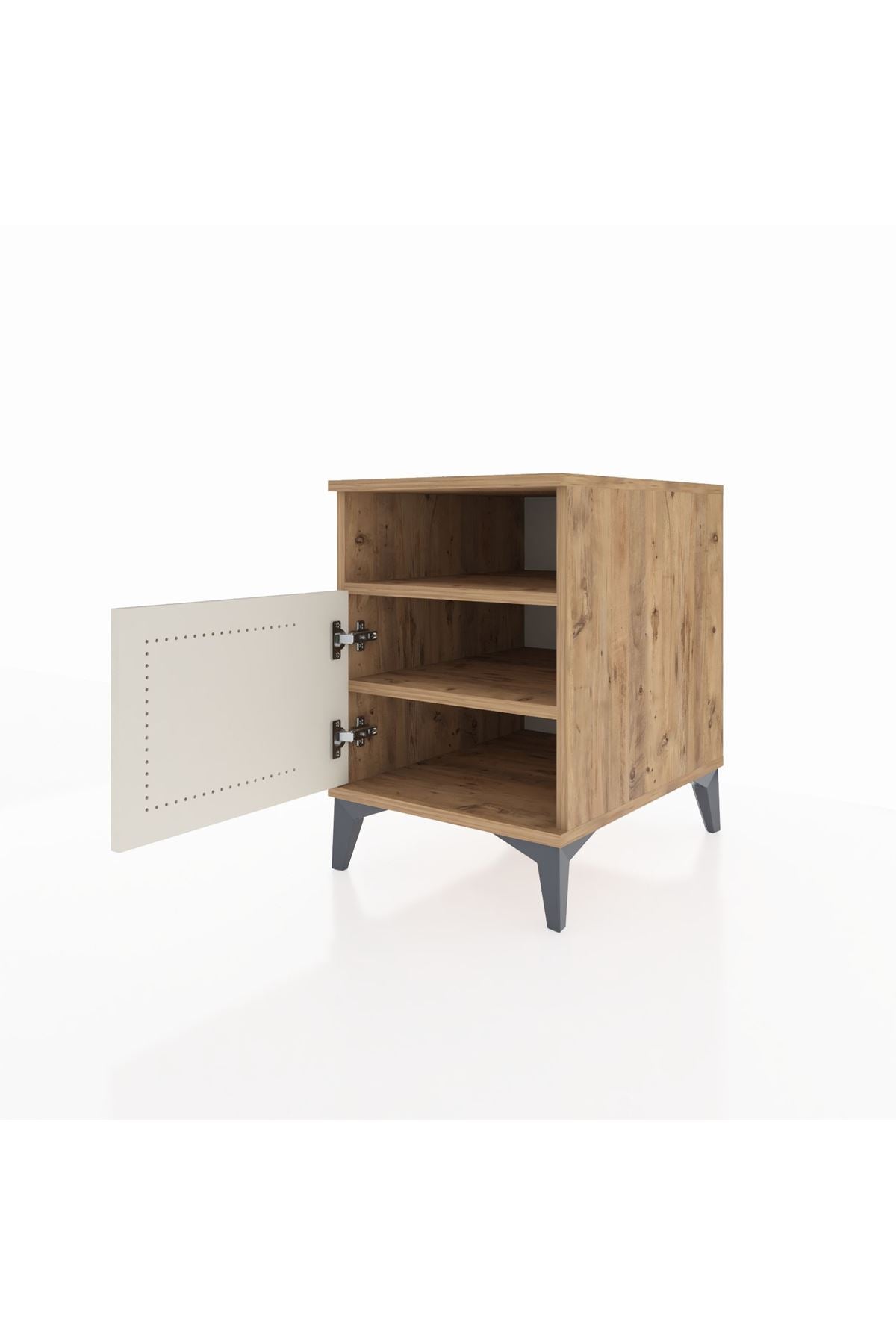 Kronos Komodin 2 Raflı Tek Kapaklı 44x59x64 Çam-Aytaşı