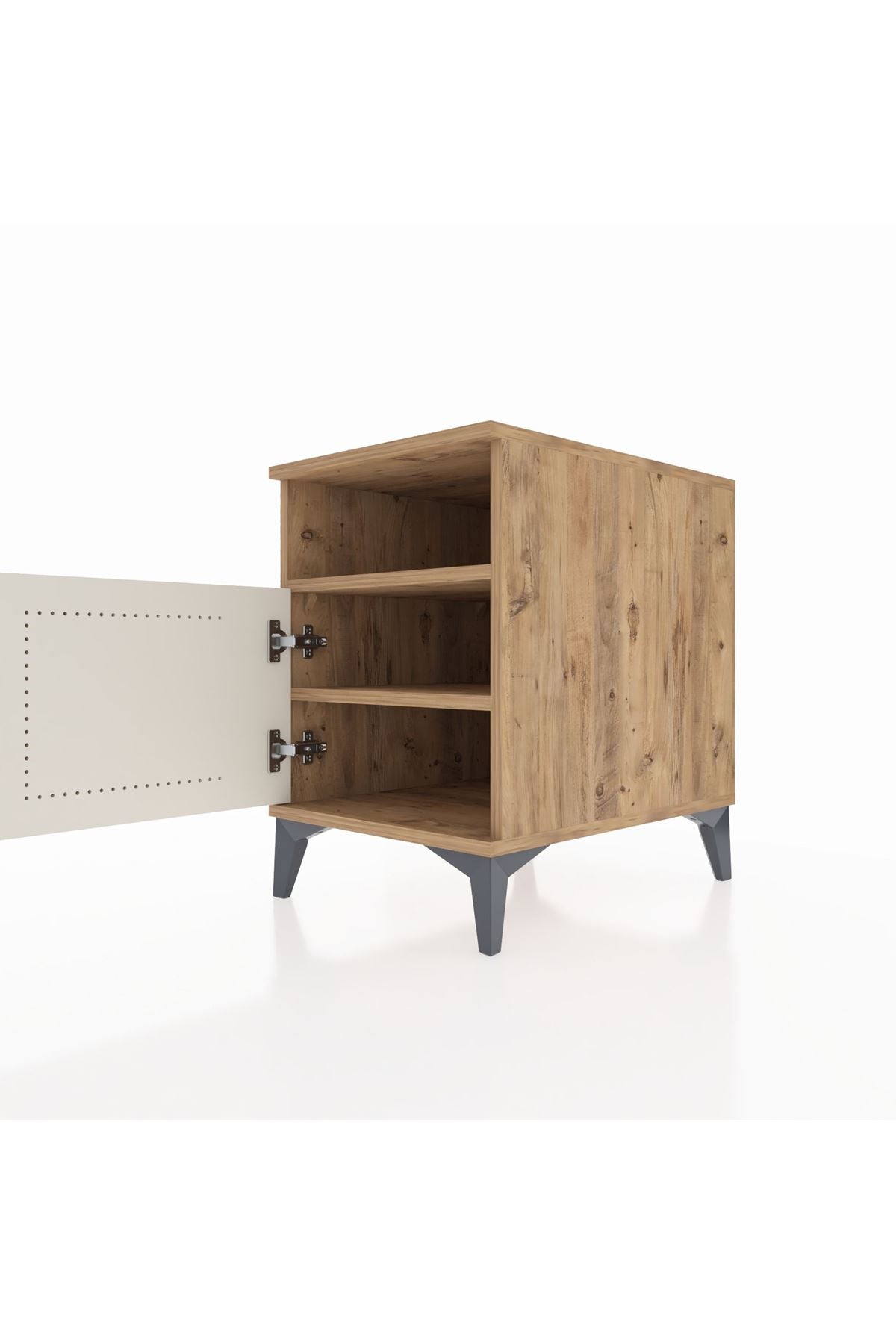 Kronos Komodin 2 Raflı Tek Kapaklı 44x59x64 Çam-Aytaşı