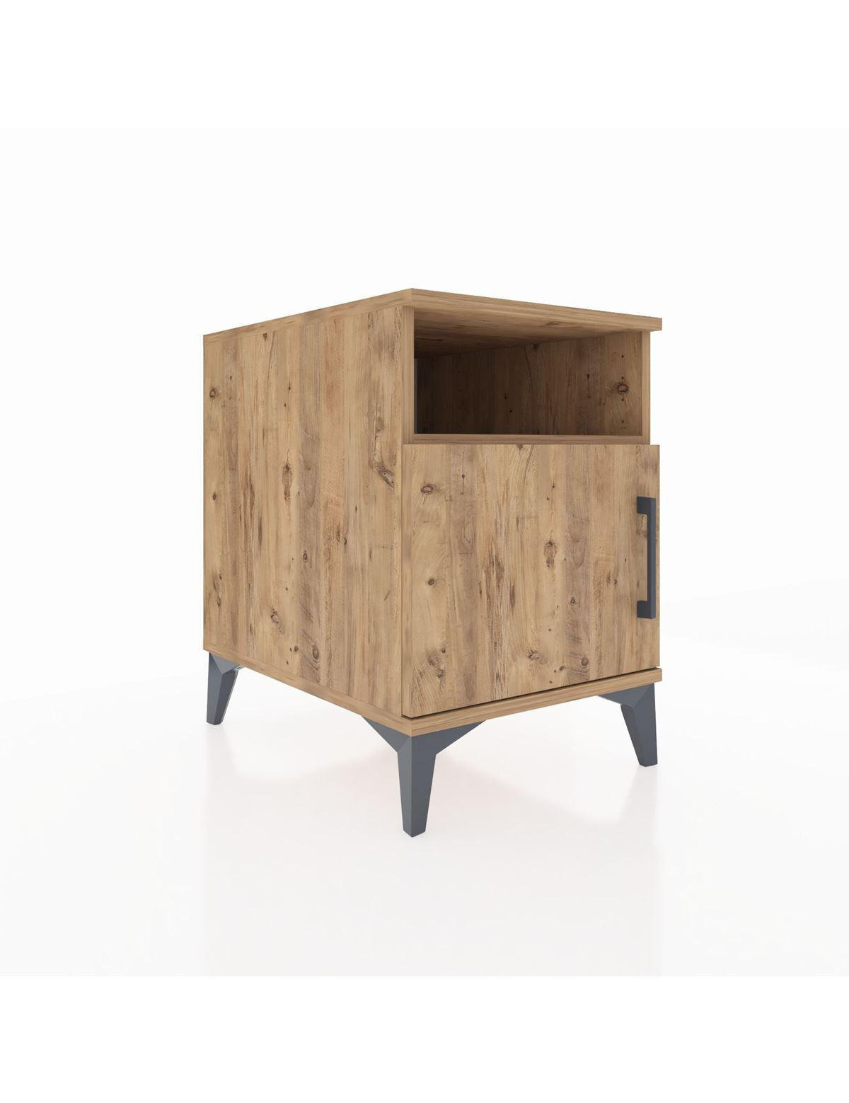 Kronos Komodin 2 Raflı Tek Kapaklı 44x59x64 Çam-Çam