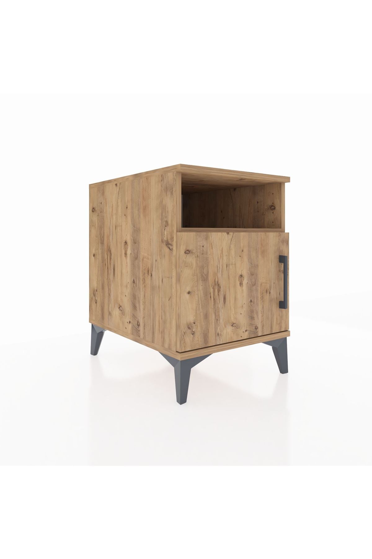 Kronos Komodin 2 Raflı Tek Kapaklı 44x59x64 Çam-Çam