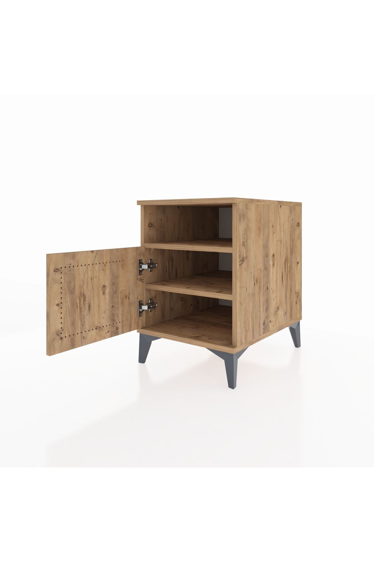 Kronos Komodin 2 Raflı Tek Kapaklı 44x59x64 Çam-Çam