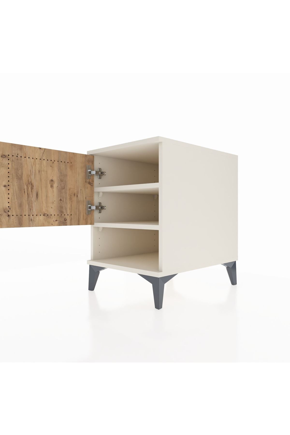 Kronos Komodin 2 Raflı Tek Kapaklı 44x59x64 Aytaşı-Çam