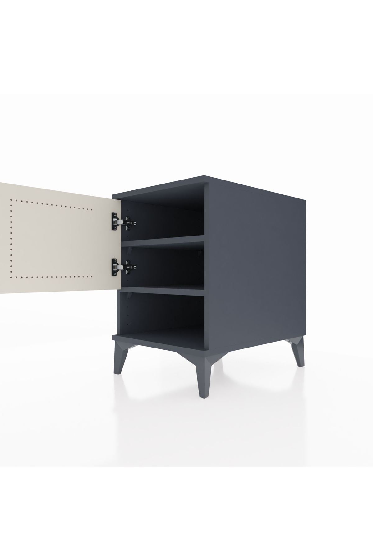 Kronos Komodin 2 Raflı Tek Kapaklı 44x59x64 Antrasit-Aytaşı