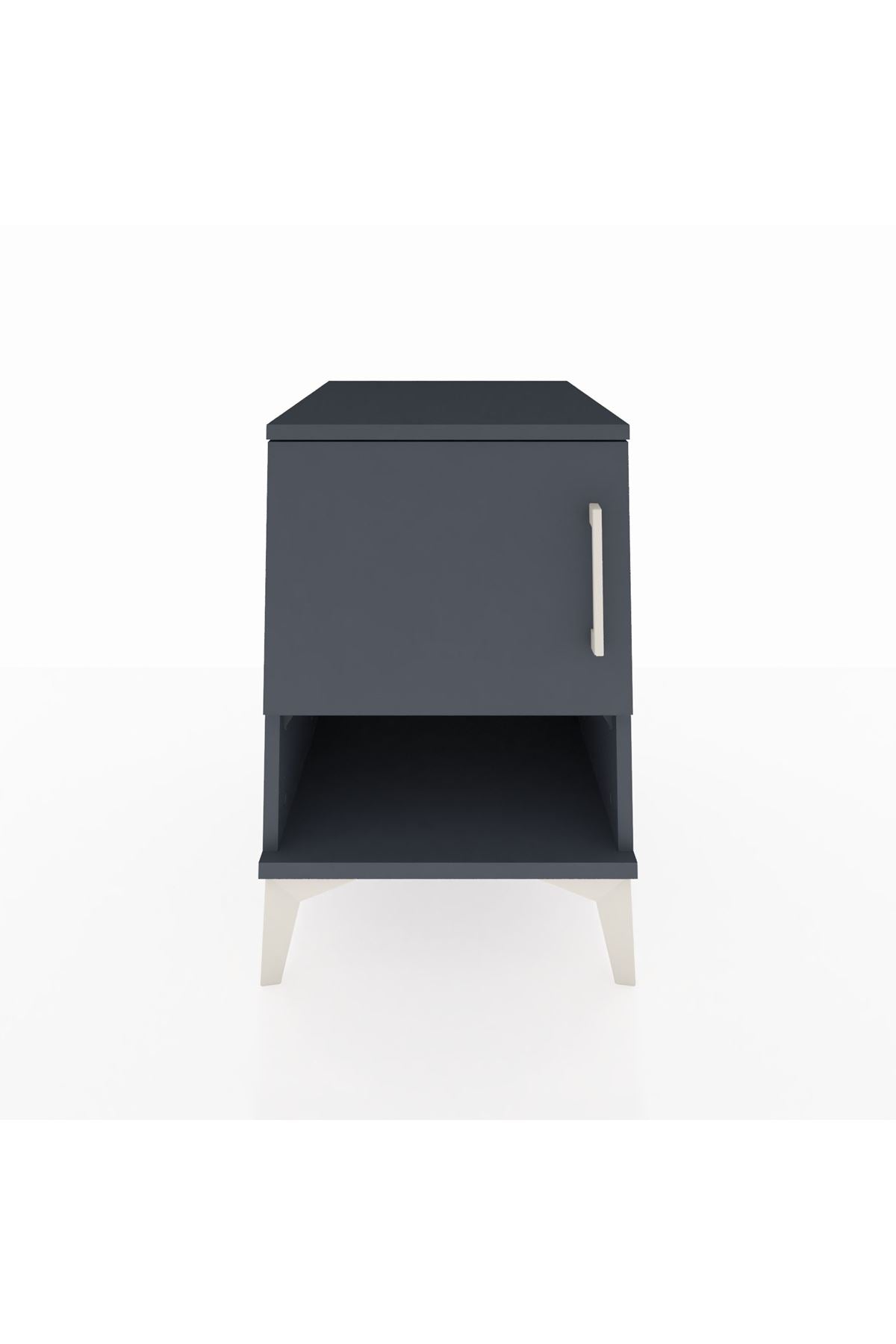 Kronos Komodin 2 Raflı Tek Kapaklı 44x59x64 Antrasit-Antrasit