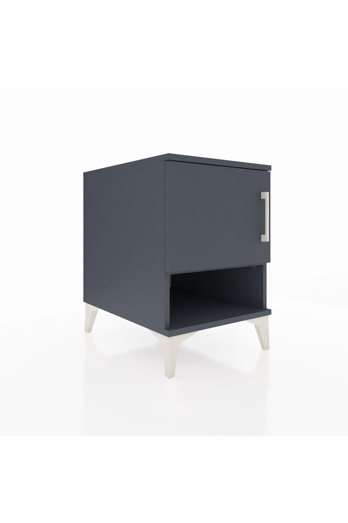 Kronos Komodin 2 Raflı Tek Kapaklı 44x59x64 Antrasit-Antrasit