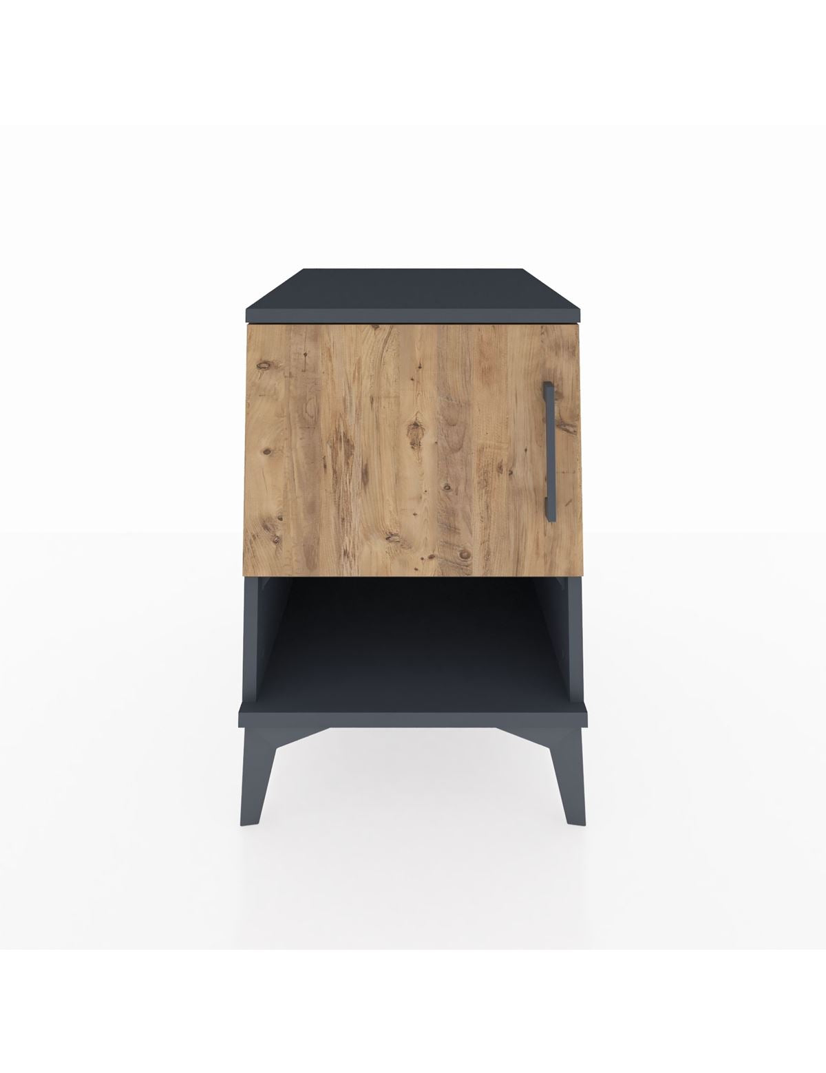 Kronos Komodin 2 Raflı Tek Kapaklı 44x59x64 Antrasit-Çam