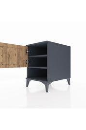 Kronos Komodin 2 Raflı Tek Kapaklı 44x59x64 Antrasit-Çam