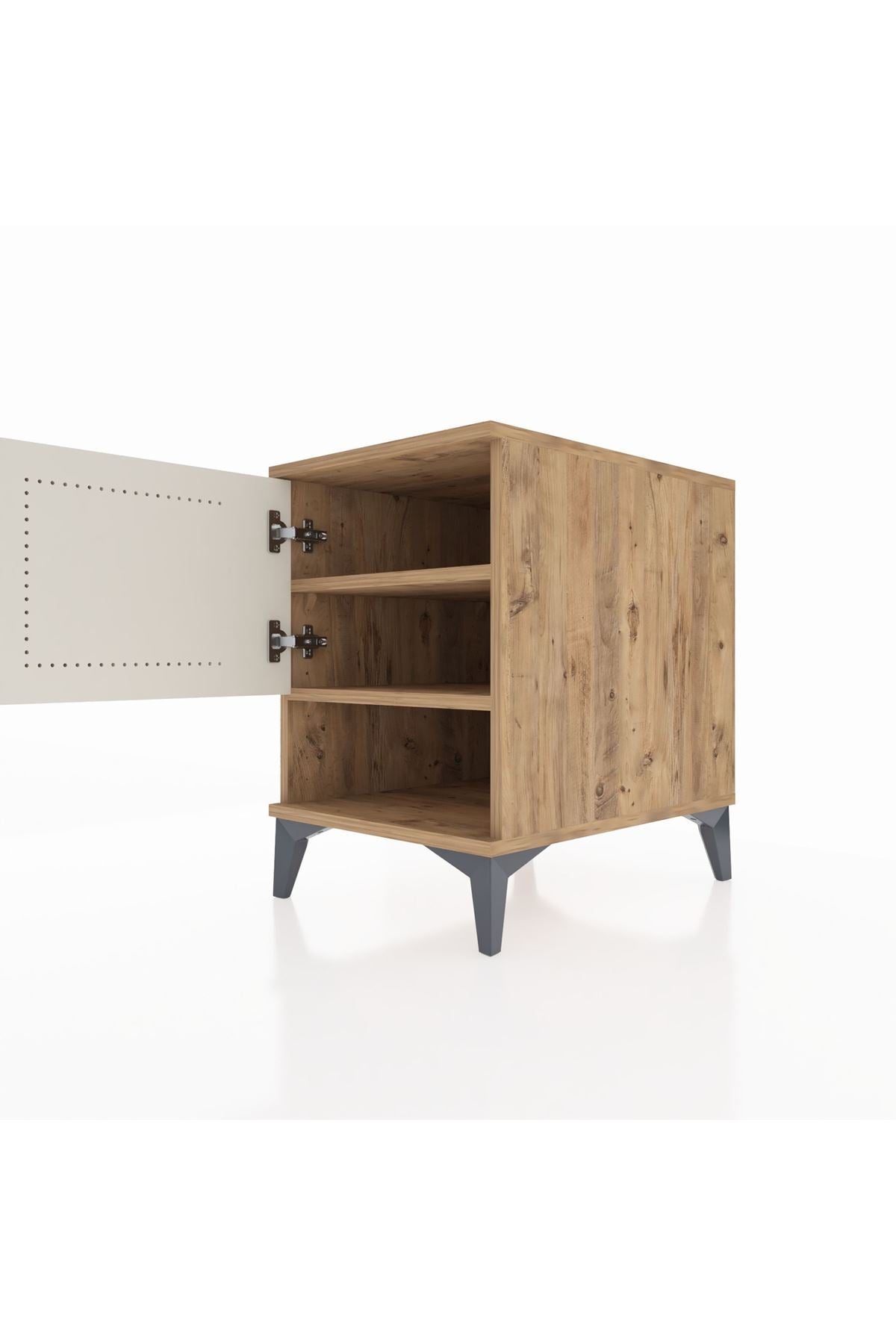 Kronos Komodin 2 Raflı Tek Kapaklı 44x59x64 Çam-Aytaşı