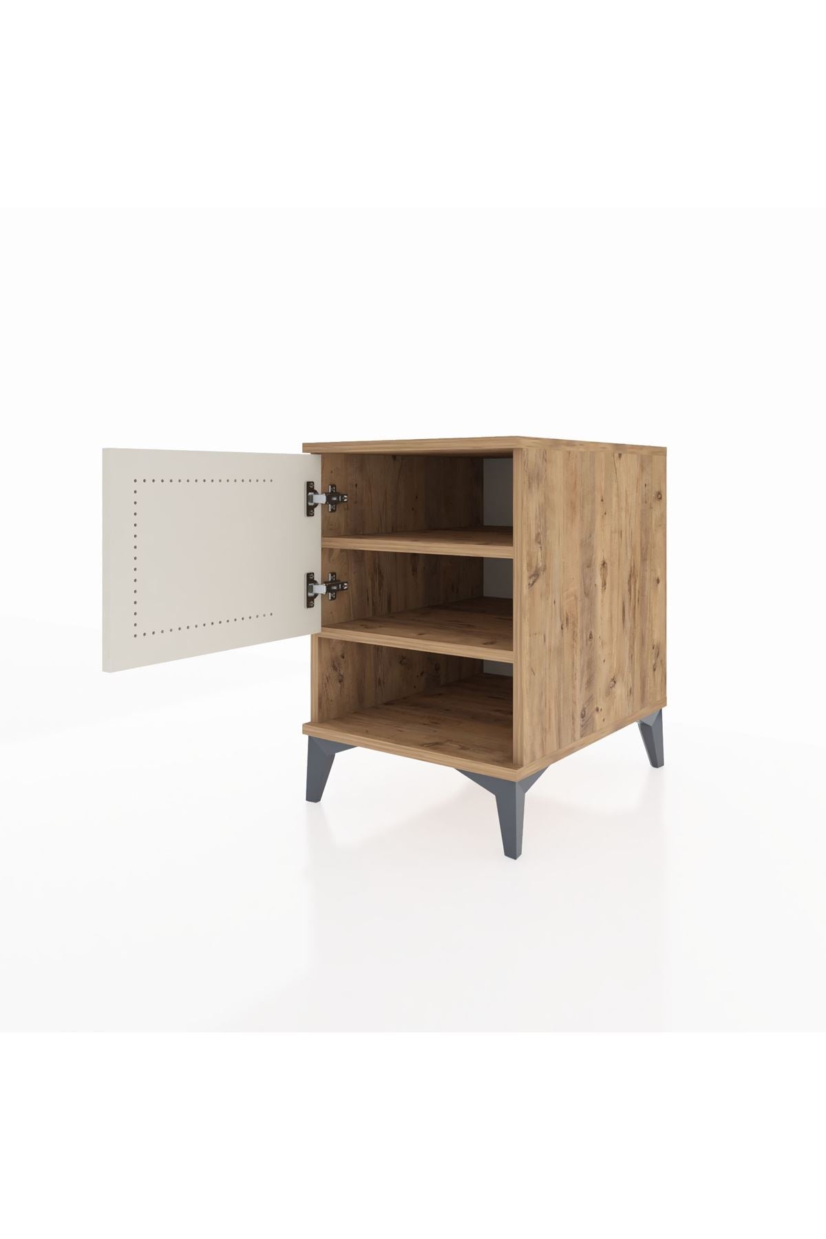 Kronos Komodin 2 Raflı Tek Kapaklı 44x59x64 Çam-Aytaşı