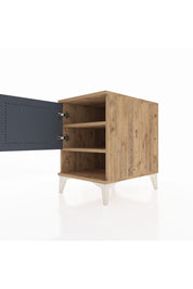 Kronos Komodin 2 Raflı Tek Kapaklı 44x59x64 Çam-Antrasit