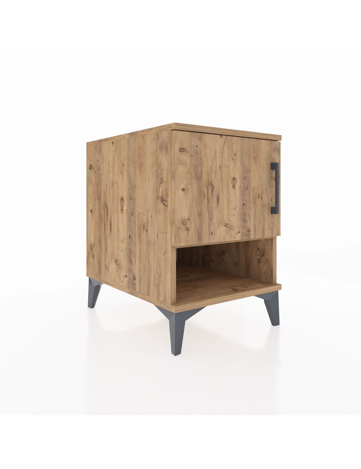 Kronos Komodin 2 Raflı Tek Kapaklı 44x59x64 Çam-Çam