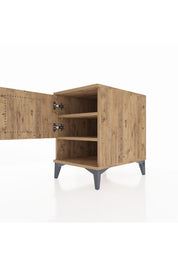 Kronos Komodin 2 Raflı Tek Kapaklı 44x59x64 Çam-Çam