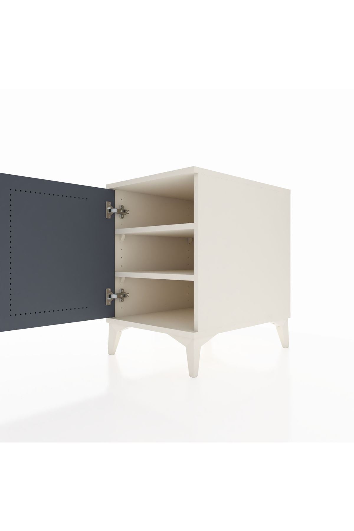 Kronos Komodin 2 Raflı Tek Kapaklı 44x59x64 Aytaşı-Antrasit