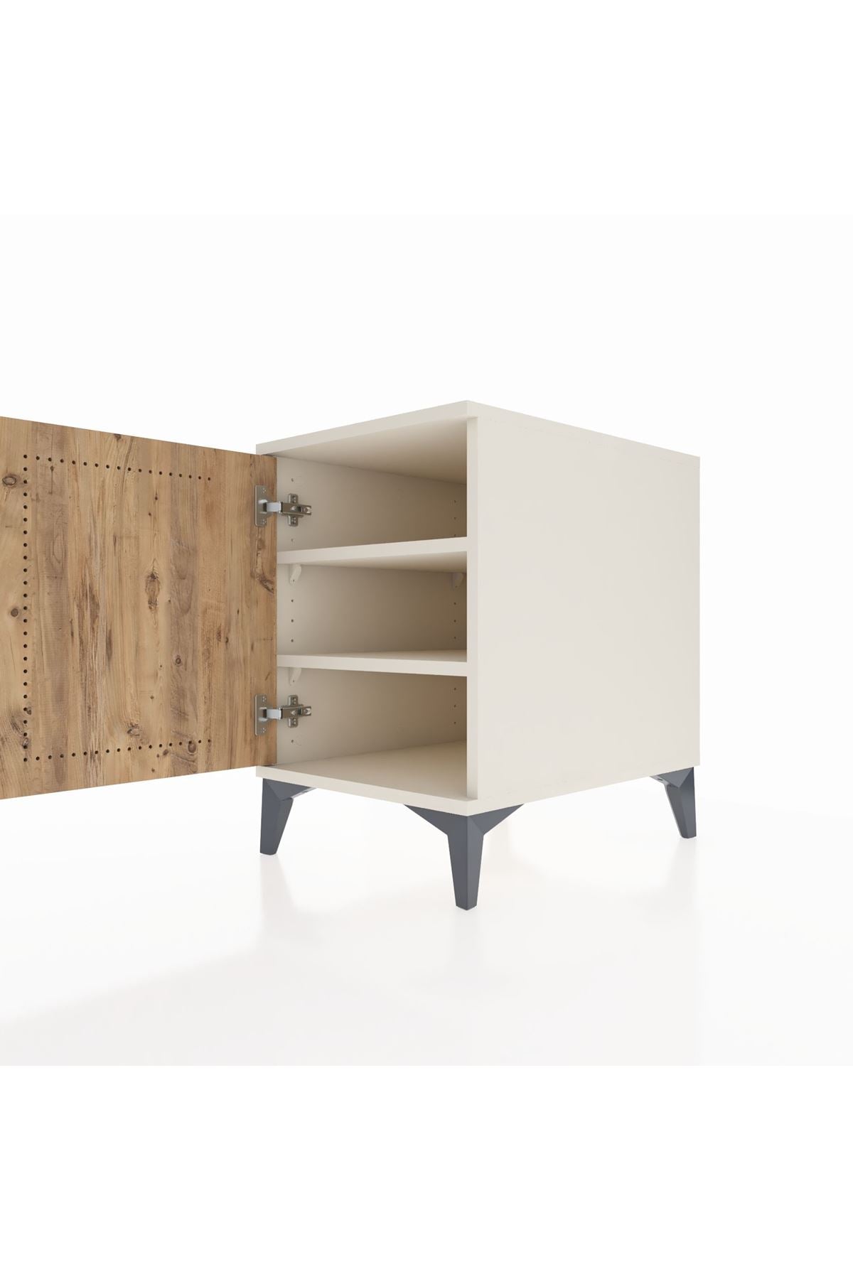 Kronos Komodin 2 Raflı Tek Kapaklı 44x59x64 Aytaşı-Çam