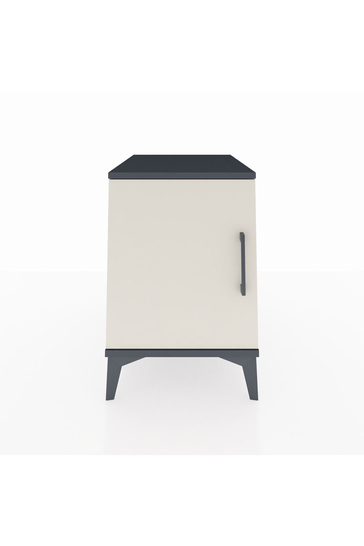 Kronos Komodin 2 Raflı Tek Kapaklı 44x59x64 Antrasit-Aytaşı