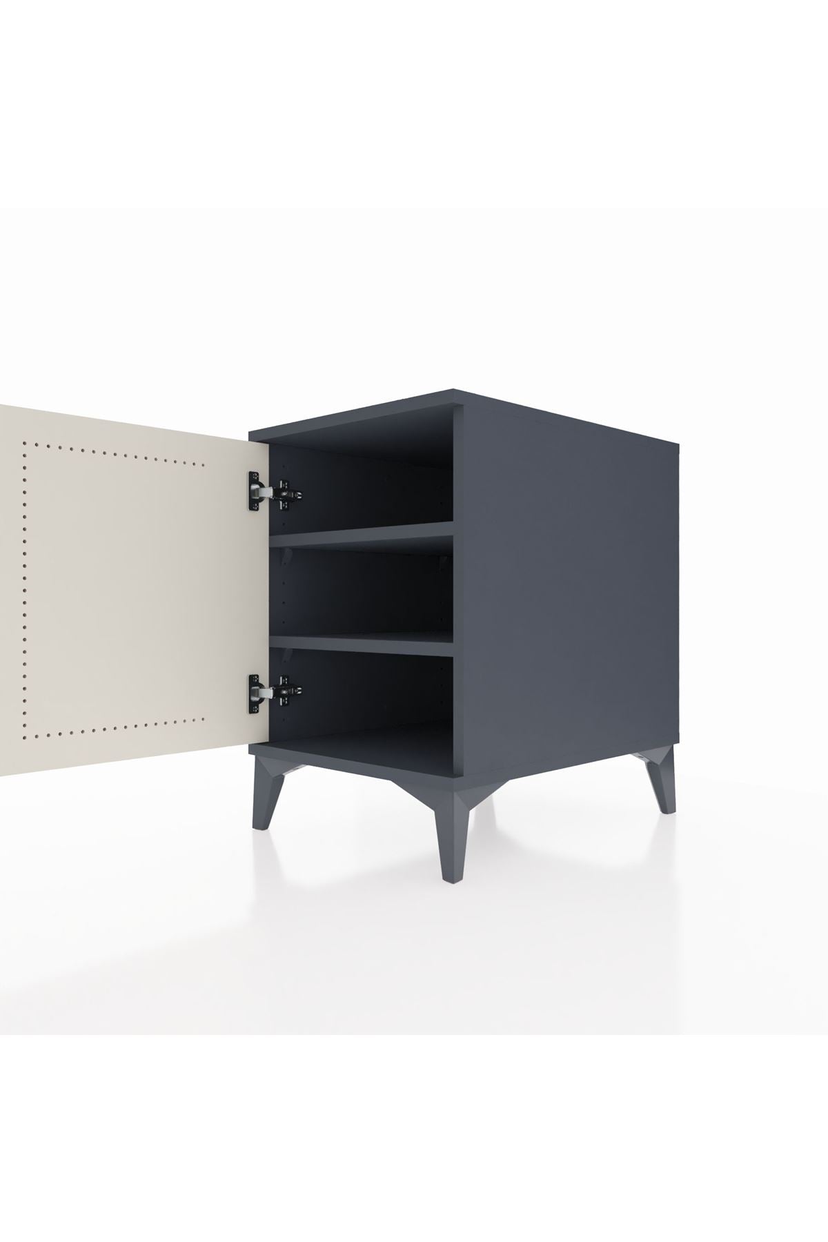 Kronos Komodin 2 Raflı Tek Kapaklı 44x59x64 Antrasit-Aytaşı