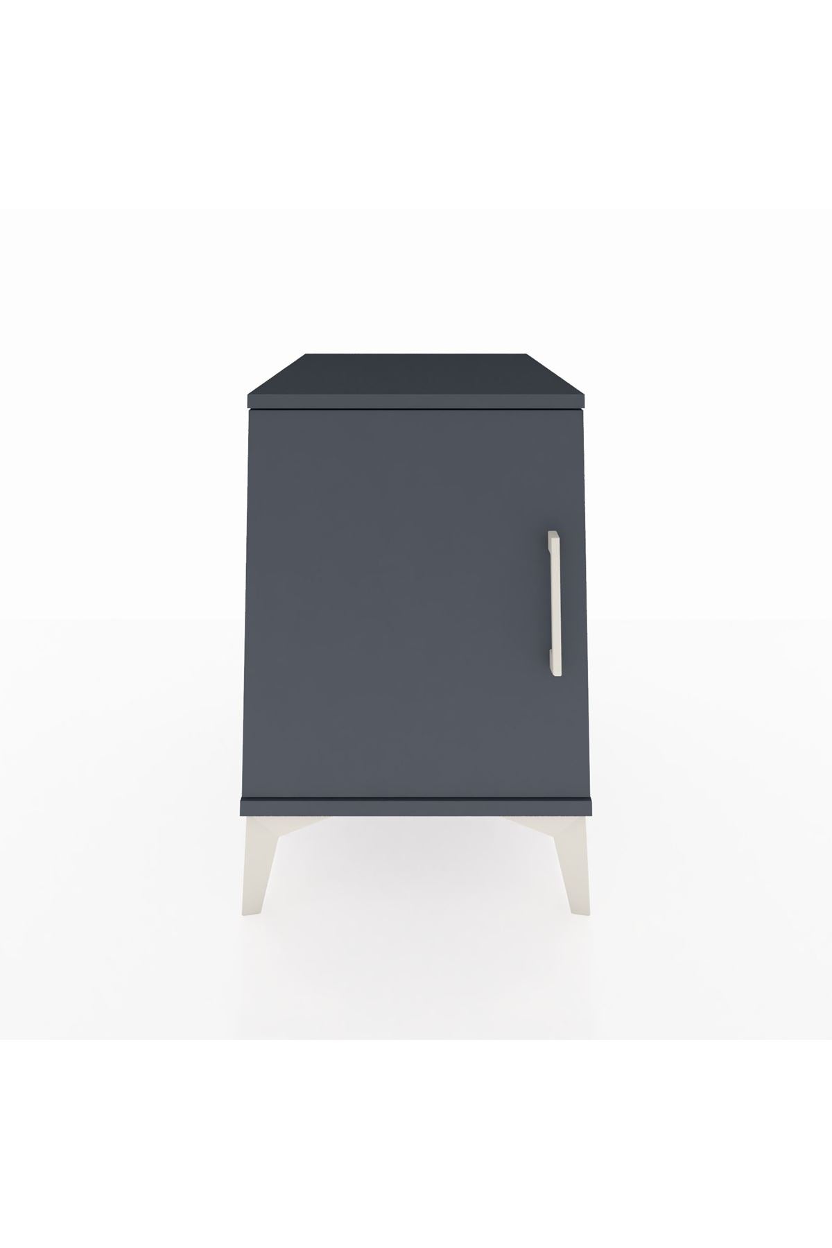 Kronos Komodin 2 Raflı Tek Kapaklı 44x59x64 Antrasit-Antrasit