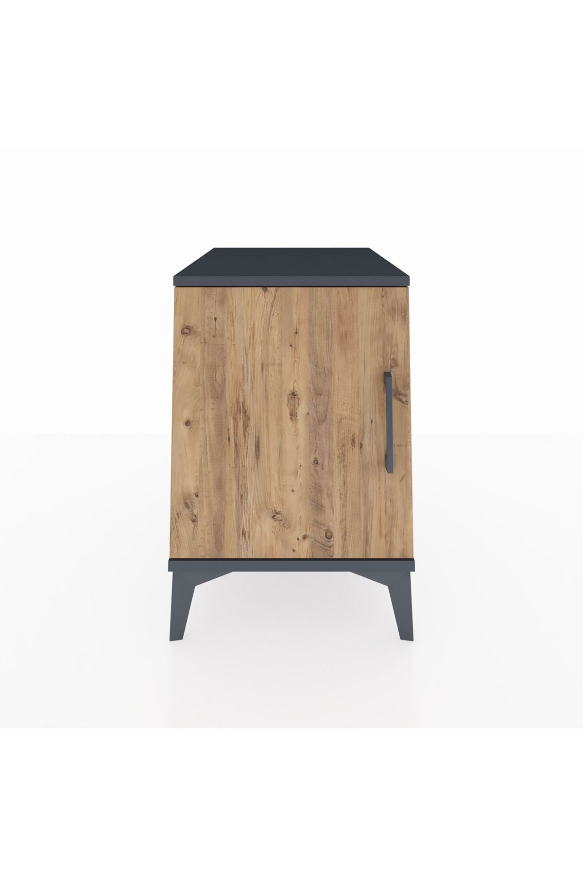 Kronos Komodin 2 Raflı Tek Kapaklı 44x59x64 Antrasit-Çam