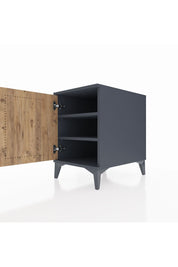 Kronos Komodin 2 Raflı Tek Kapaklı 44x59x64 Antrasit-Çam