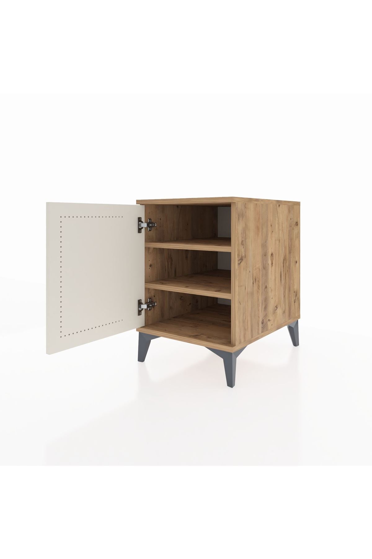 Kronos Komodin 2 Raflı Tek Kapaklı 44x59x64 Çam-Aytaşı