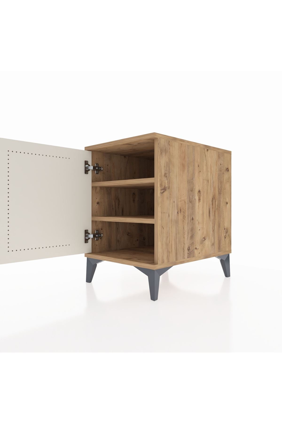 Kronos Komodin 2 Raflı Tek Kapaklı 44x59x64 Çam-Aytaşı