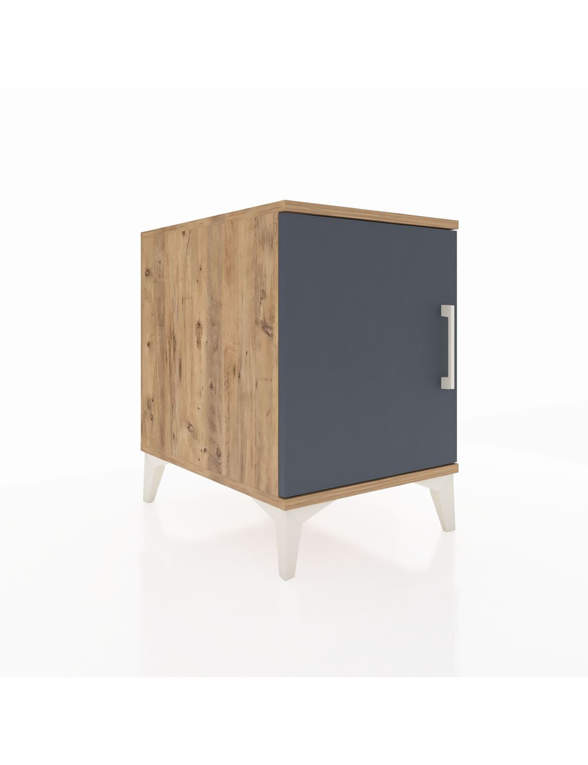 Kronos Komodin 2 Raflı Tek Kapaklı 44x59x64 Çam-Antrasit