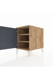 Kronos Komodin 2 Raflı Tek Kapaklı 44x59x64 Çam-Antrasit