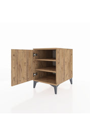 Kronos Komodin 2 Raflı Tek Kapaklı 44x59x64 Çam-Çam