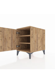 Kronos Komodin 2 Raflı Tek Kapaklı 44x59x64 Çam-Çam