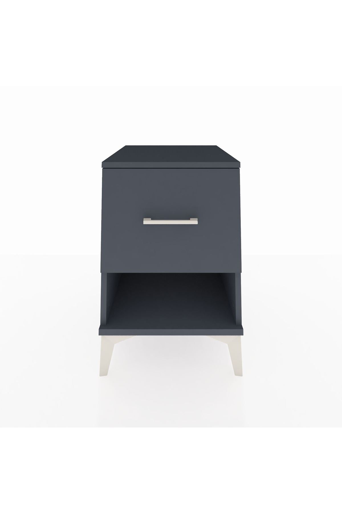 Kronos Komodin Tek Çekmeceli 44x59x64 Antrasit-Antrasit