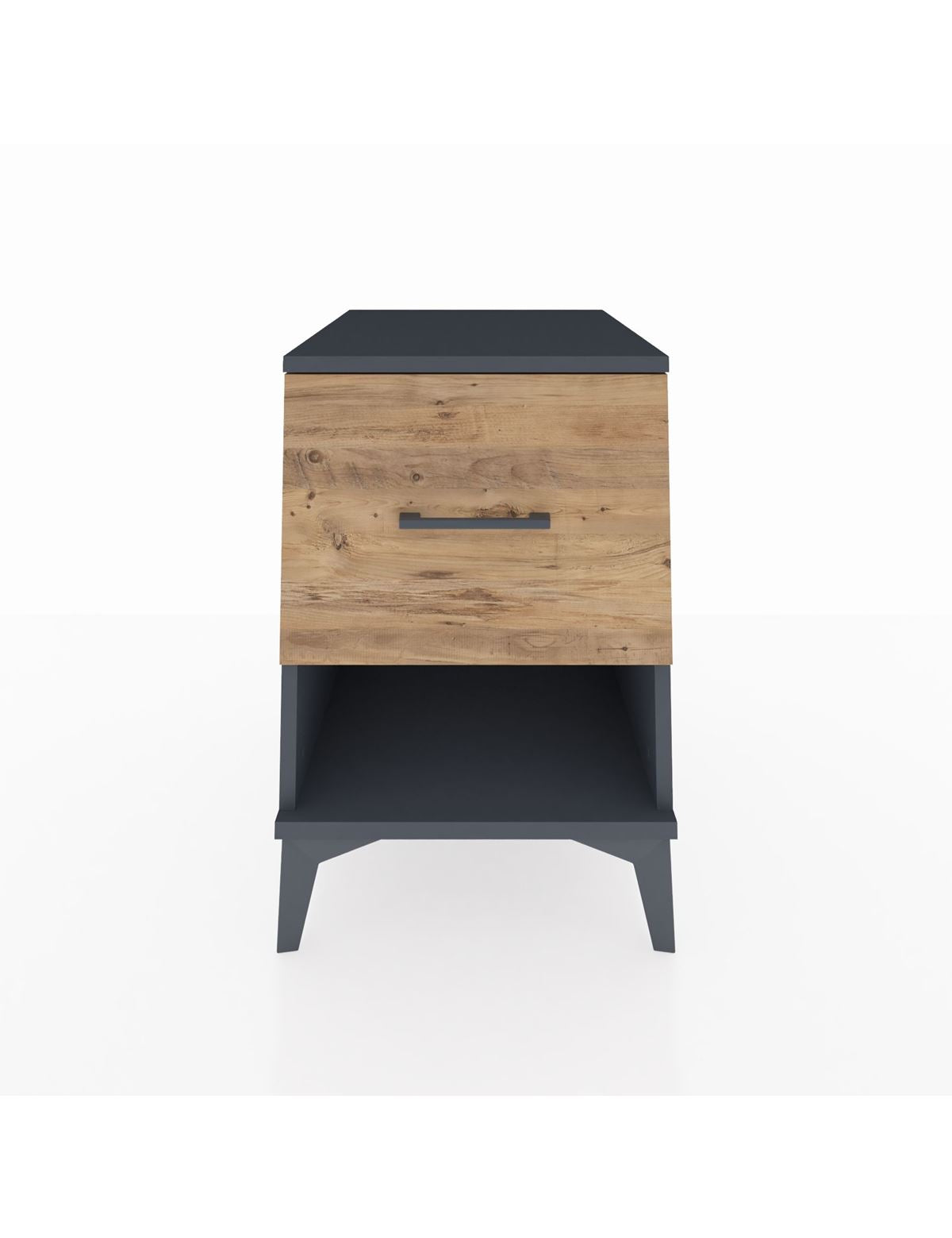 Kronos Komodin Tek Çekmeceli 44x59x64 Antrasit-Çam