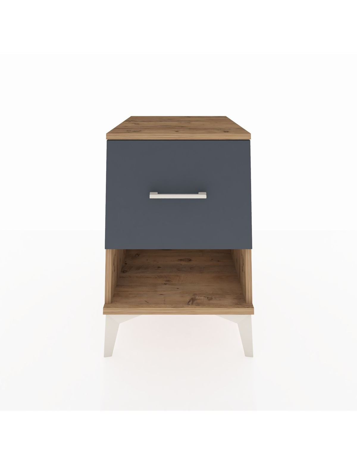 Kronos Komodin Tek Çekmeceli 44x59x64 Çam-Antrasit