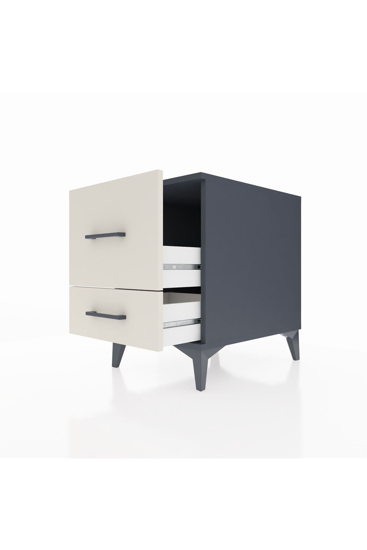 Kronos Komodin 2 Çekmeceli 44x59x64 Antrasit-Aytaşı