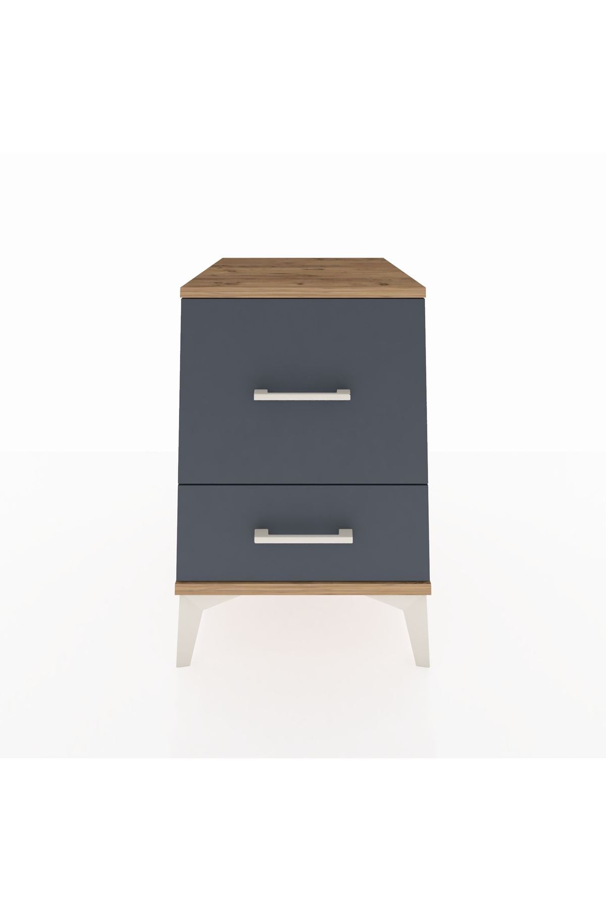 Kronos Komodin 2 Çekmeceli 44x59x64 Çam-Antrasit