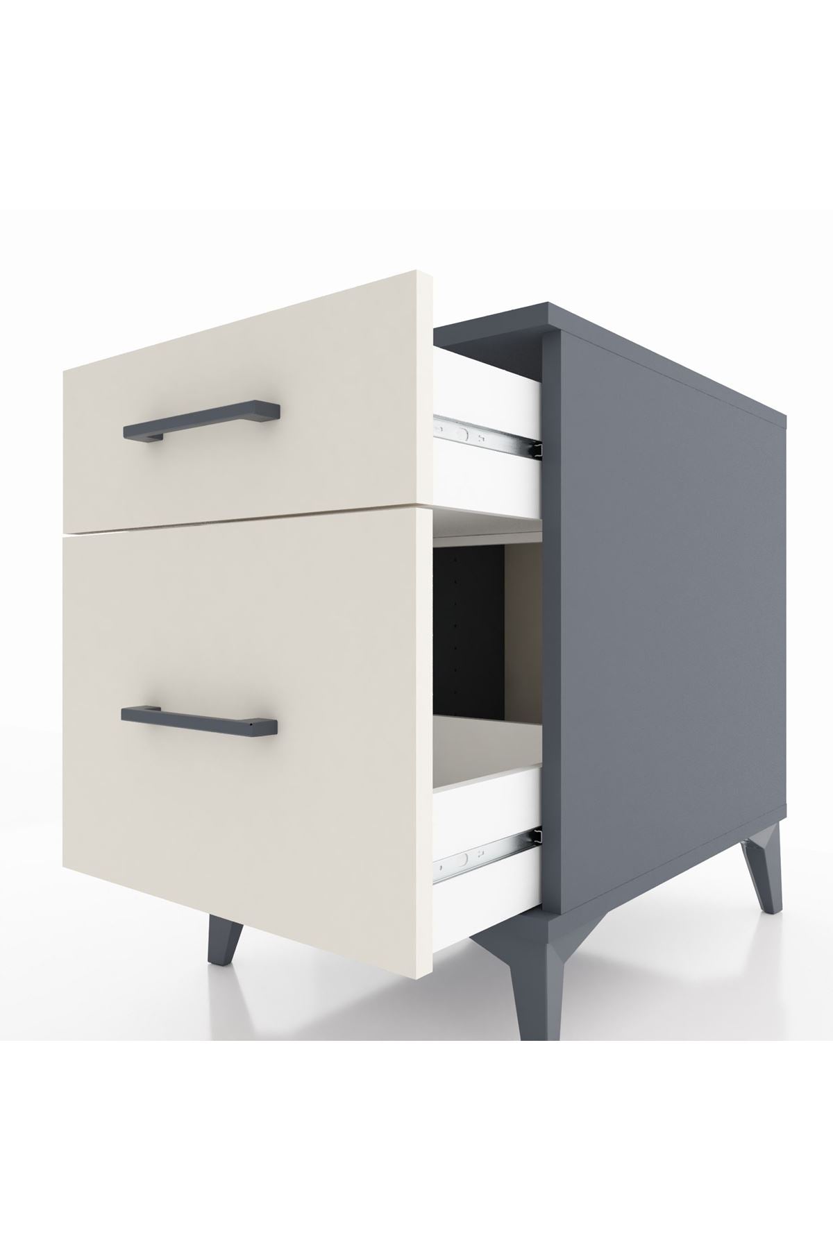 Kronos Komodin Tek Çekmeceli 44x59x64 Antrasit-Aytaşı