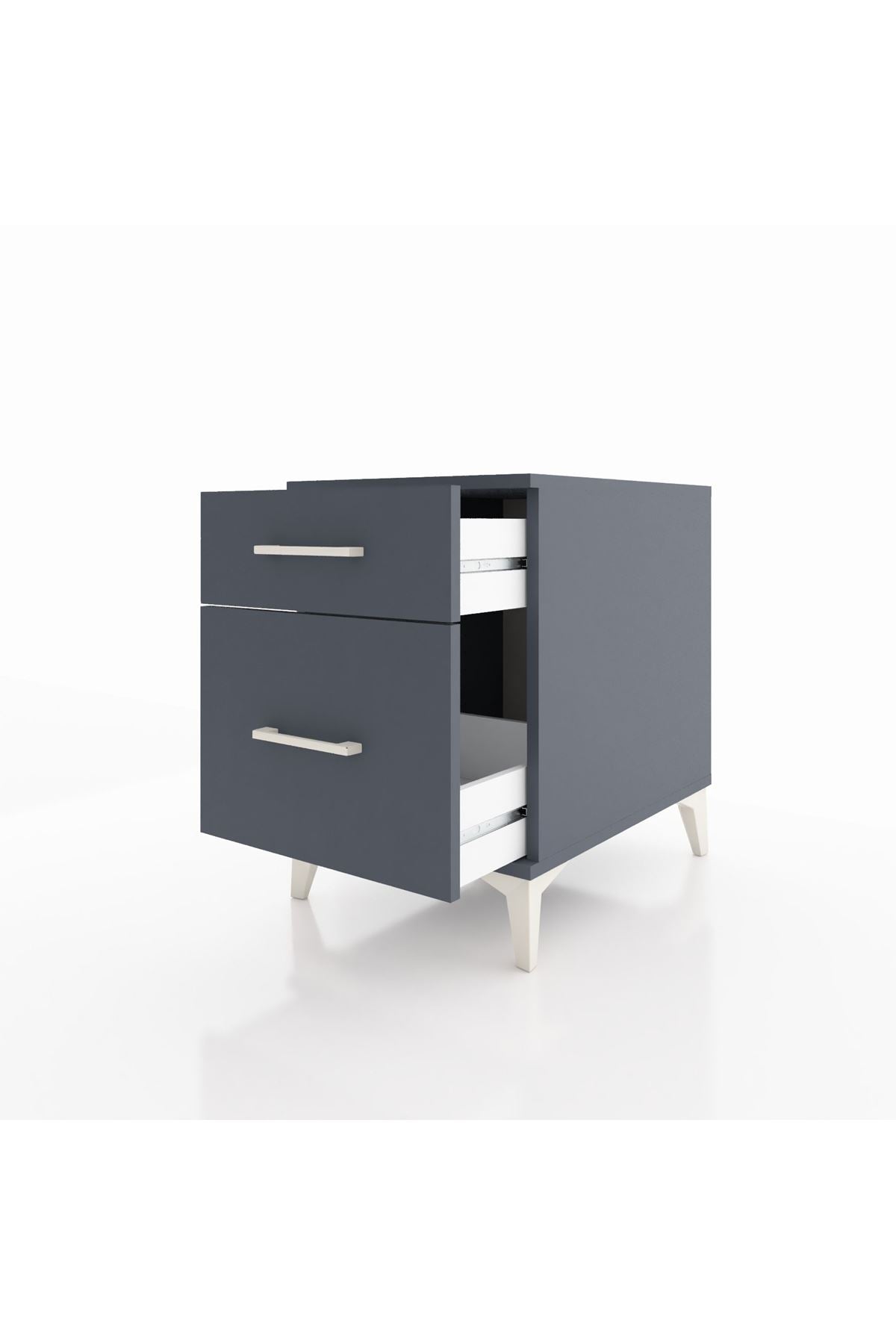 Kronos Komodin Tek Çekmeceli 44x59x64 Antrasit-Antrasit