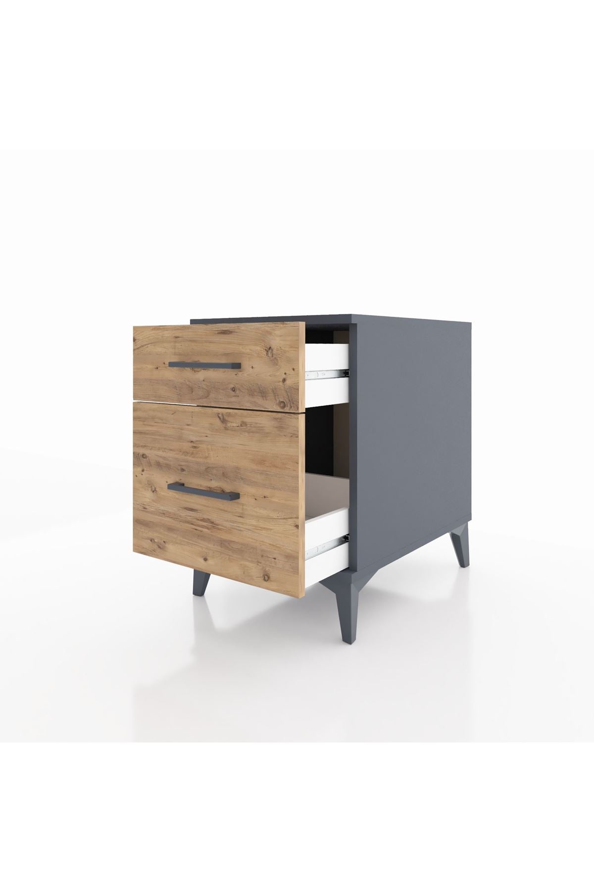 Kronos Komodin Tek Çekmeceli 44x59x64 Antrasit-Çam