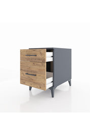 Kronos Komodin Tek Çekmeceli 44x59x64 Antrasit-Çam