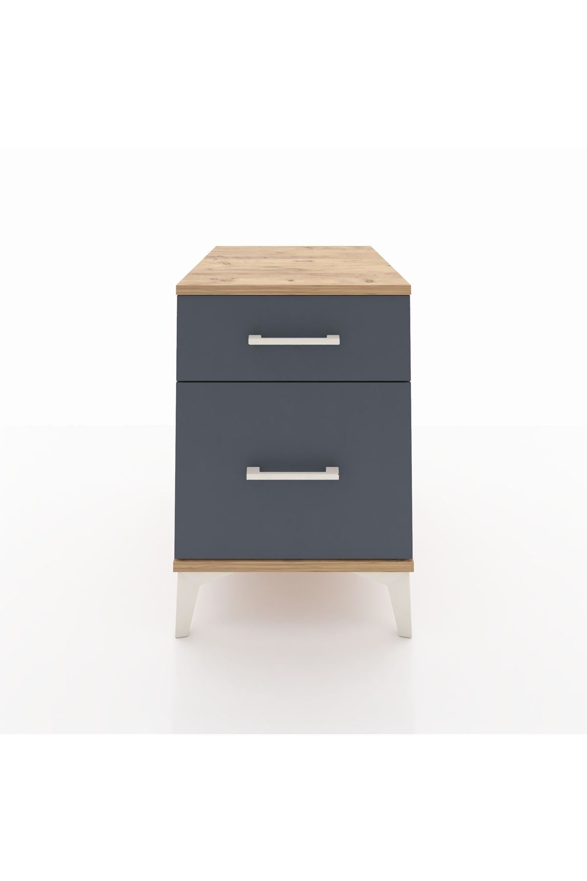 Kronos Komodin Tek Çekmeceli 44x59x64 Çam-Antrasit