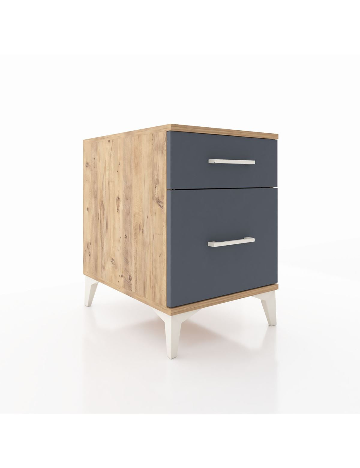 Kronos Komodin Tek Çekmeceli 44x59x64 Çam-Antrasit