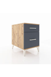 Kronos Komodin Tek Çekmeceli 44x59x64 Çam-Antrasit