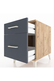 Kronos Komodin Tek Çekmeceli 44x59x64 Çam-Antrasit