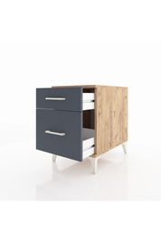 Kronos Komodin Tek Çekmeceli 44x59x64 Çam-Antrasit