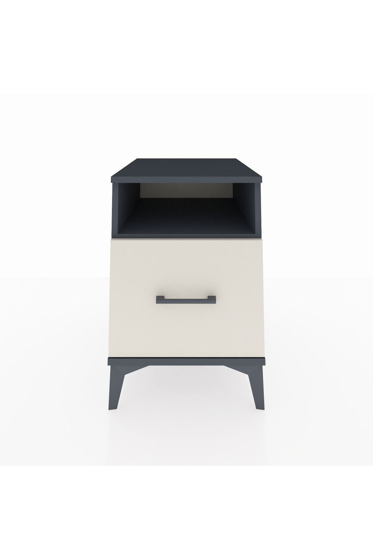 Kronos Komodin Tek Raflı Tek Çekmeceli 44x59x64 Antrasit-Aytaşı