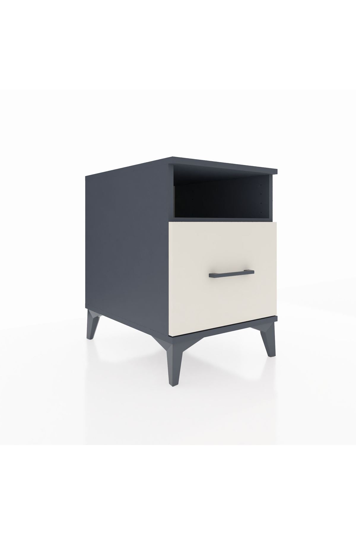 Kronos Komodin Tek Raflı Tek Çekmeceli 44x59x64 Antrasit-Aytaşı