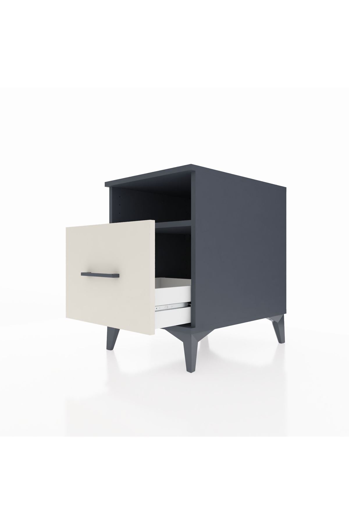 Kronos Komodin Tek Raflı Tek Çekmeceli 44x59x64 Antrasit-Aytaşı