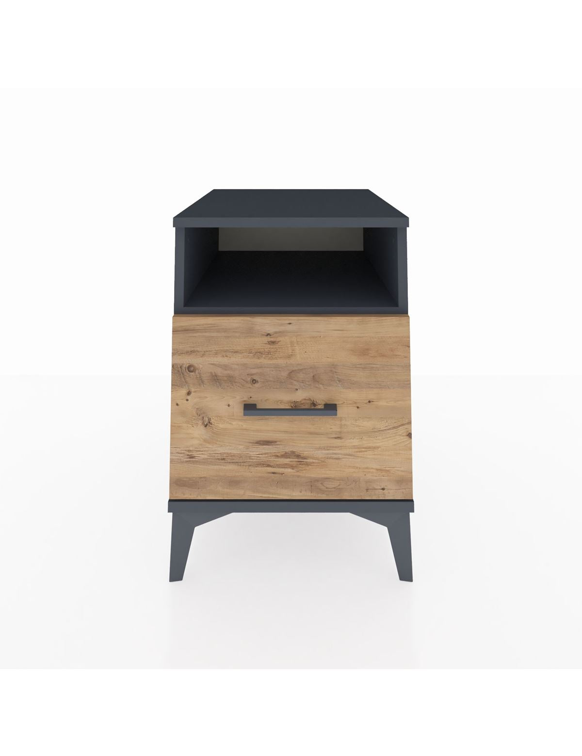 Kronos Komodin Tek Raflı Tek Çekmeceli 44x59x64 Antrasit-Çam