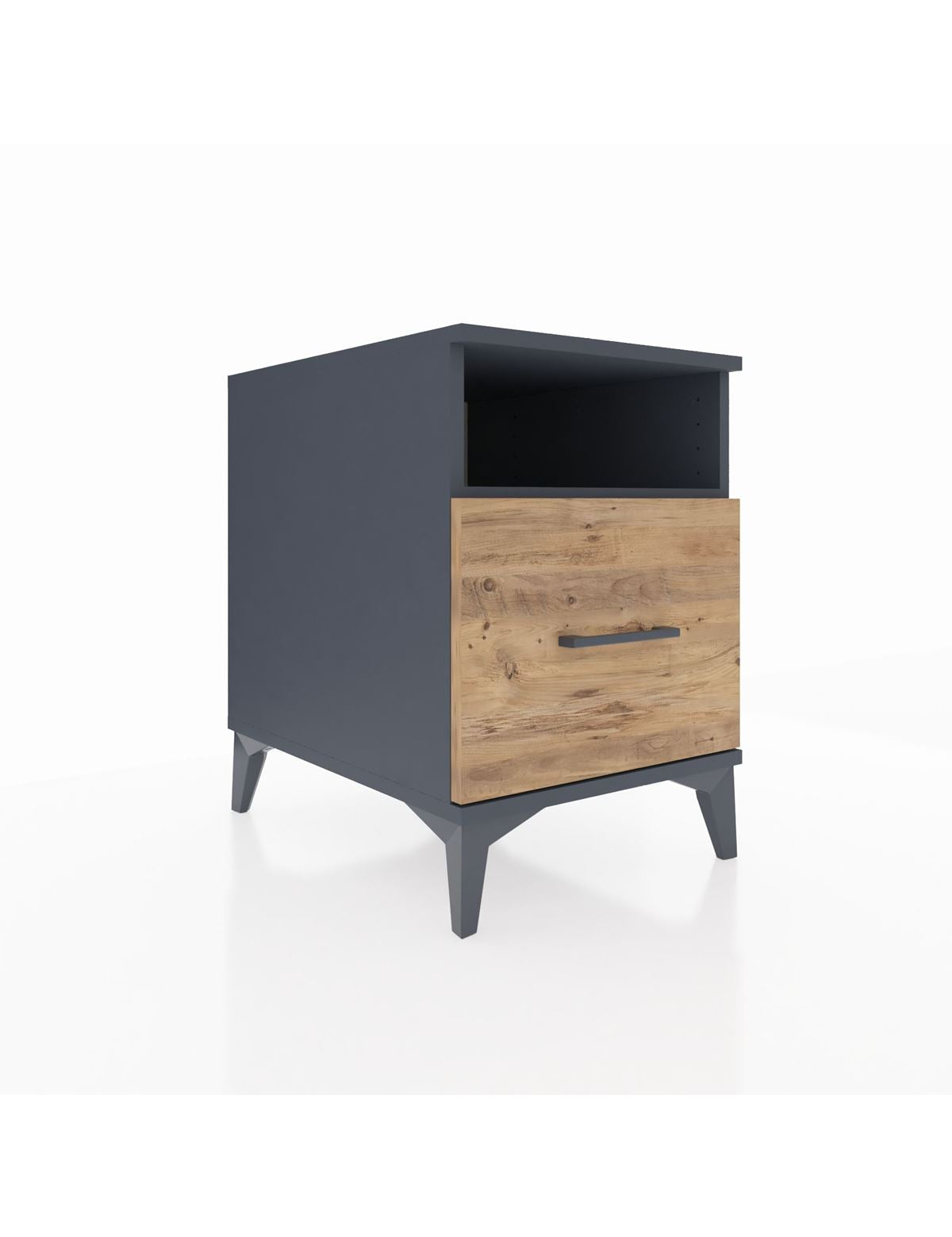 Kronos Komodin Tek Raflı Tek Çekmeceli 44x59x64 Antrasit-Çam