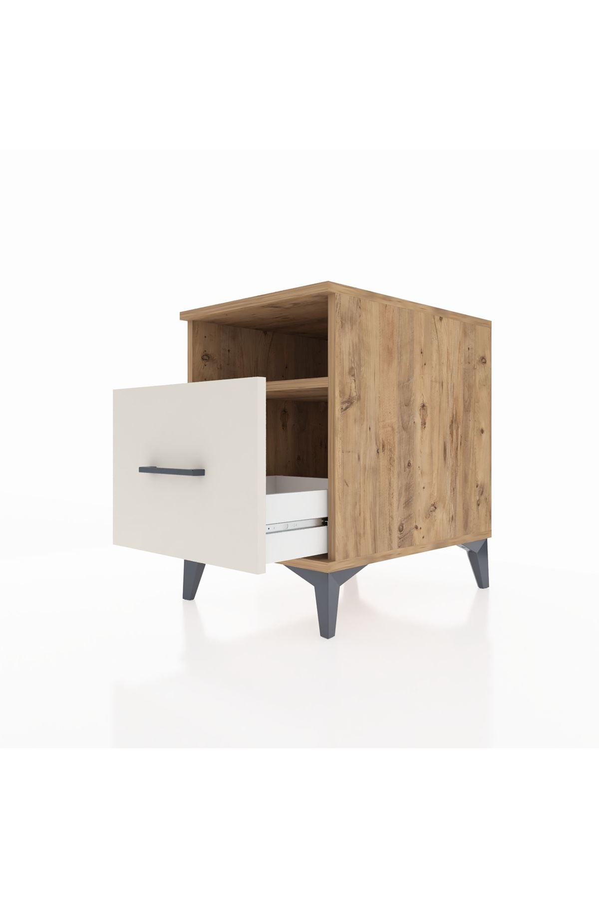 Kronos Komodin Tek Raflı Tek Çekmeceli 44x59x64 Çam-Aytaşı